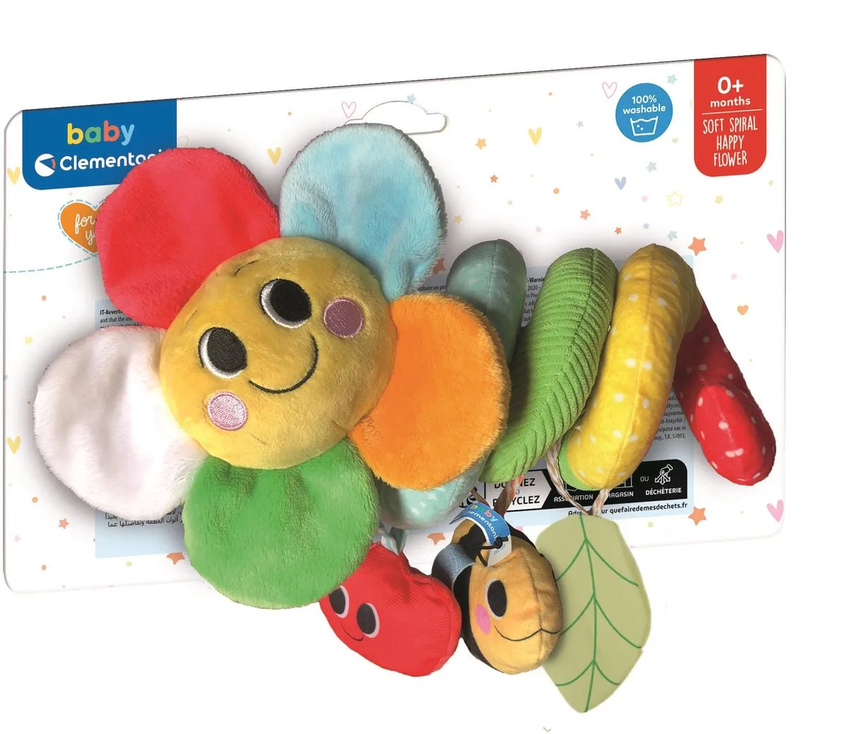 Wandelwagen Spiraal Bosdieren - Kinderwagen, Buggy en Autostoel Speelgoed - Rammelaars en Knisperstaart - voor Baby vanaf de Eerste Maanden by Clementoni in Multicolour – product photo