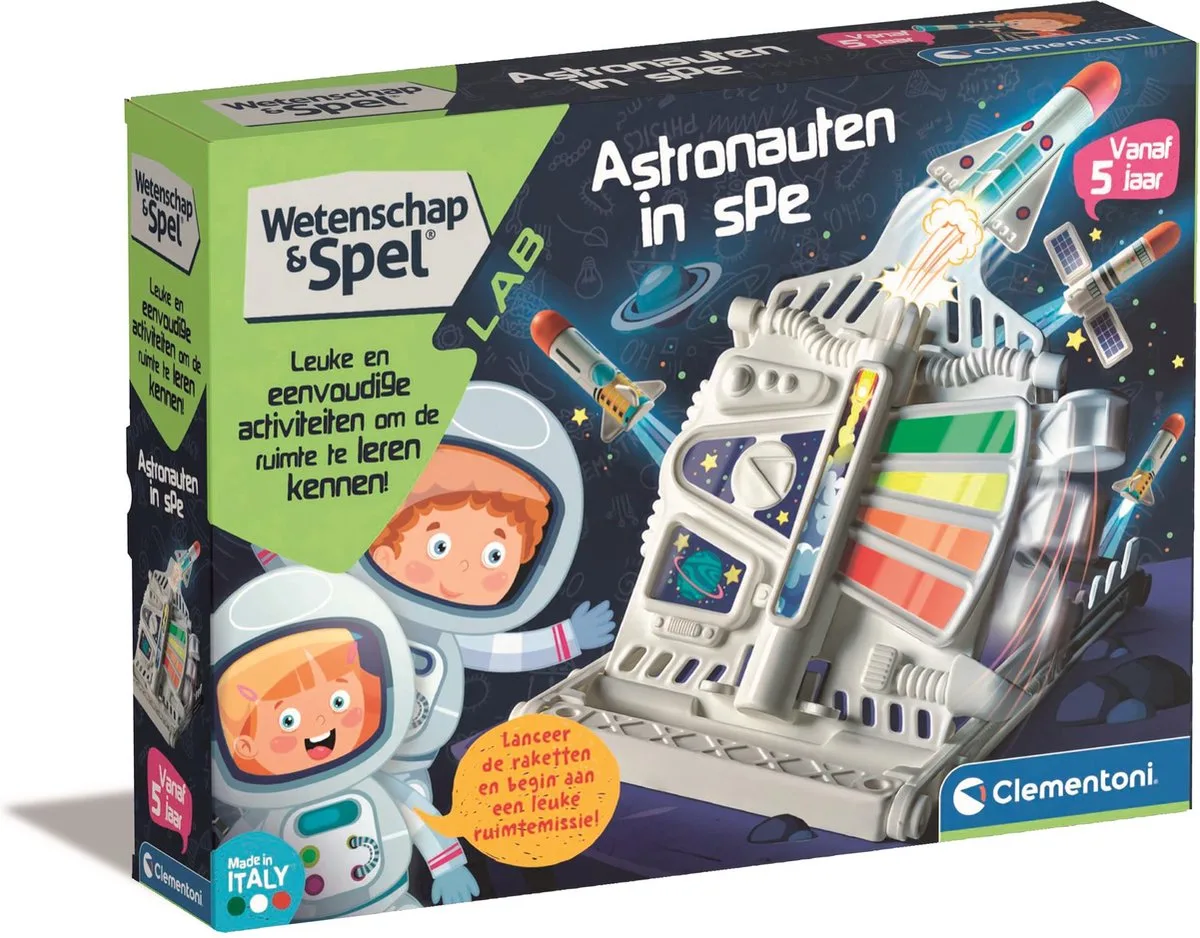 Wetenschap en Spel – Astronauten in Spe – Wetenschap Speelgoed – Experimenten – 5 jaar en ouder van Clementoni in Meerkleurig – productfoto