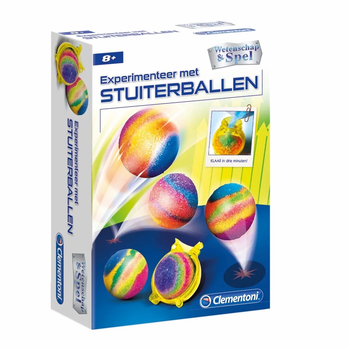 Wetenschap & Spel - Experimenteer met Stuiterballen - Zelf Stuiterballen Maken - Experimenteerdoos - 8+ Jaar by Clementoni in Multi Kleur – product photo