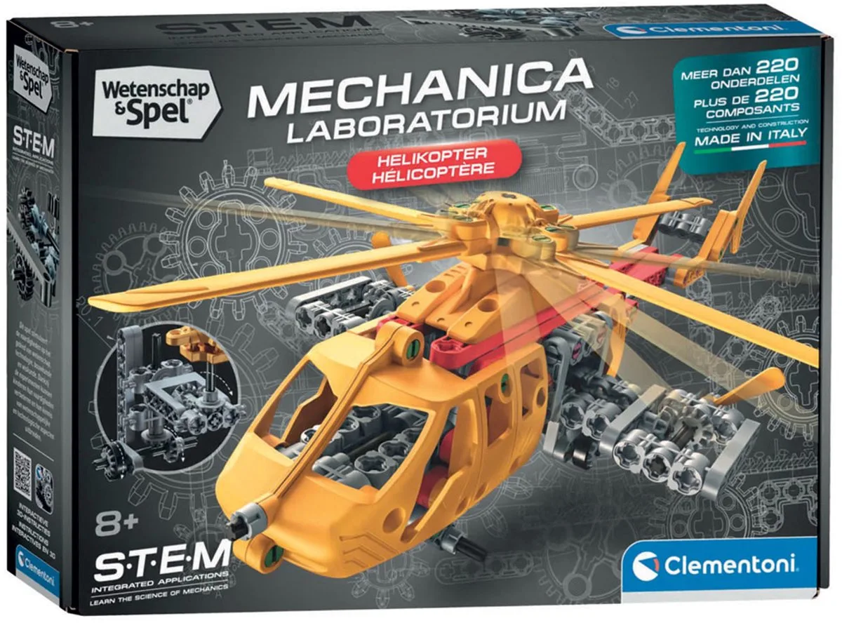 Wetenschap & Spel Helikopter - STEM Bouwpakket met draaiende rotoren van Clementoni in Meerkleurig – productfoto