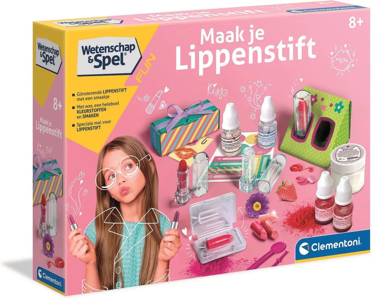 Wetenschap & Spel - Lippenstift, wetenschappelijk laboratorium, experimenteerset voor kinderen, 8+ jaar, 66949 de Clementoni en Multi Kleur – photo du produit