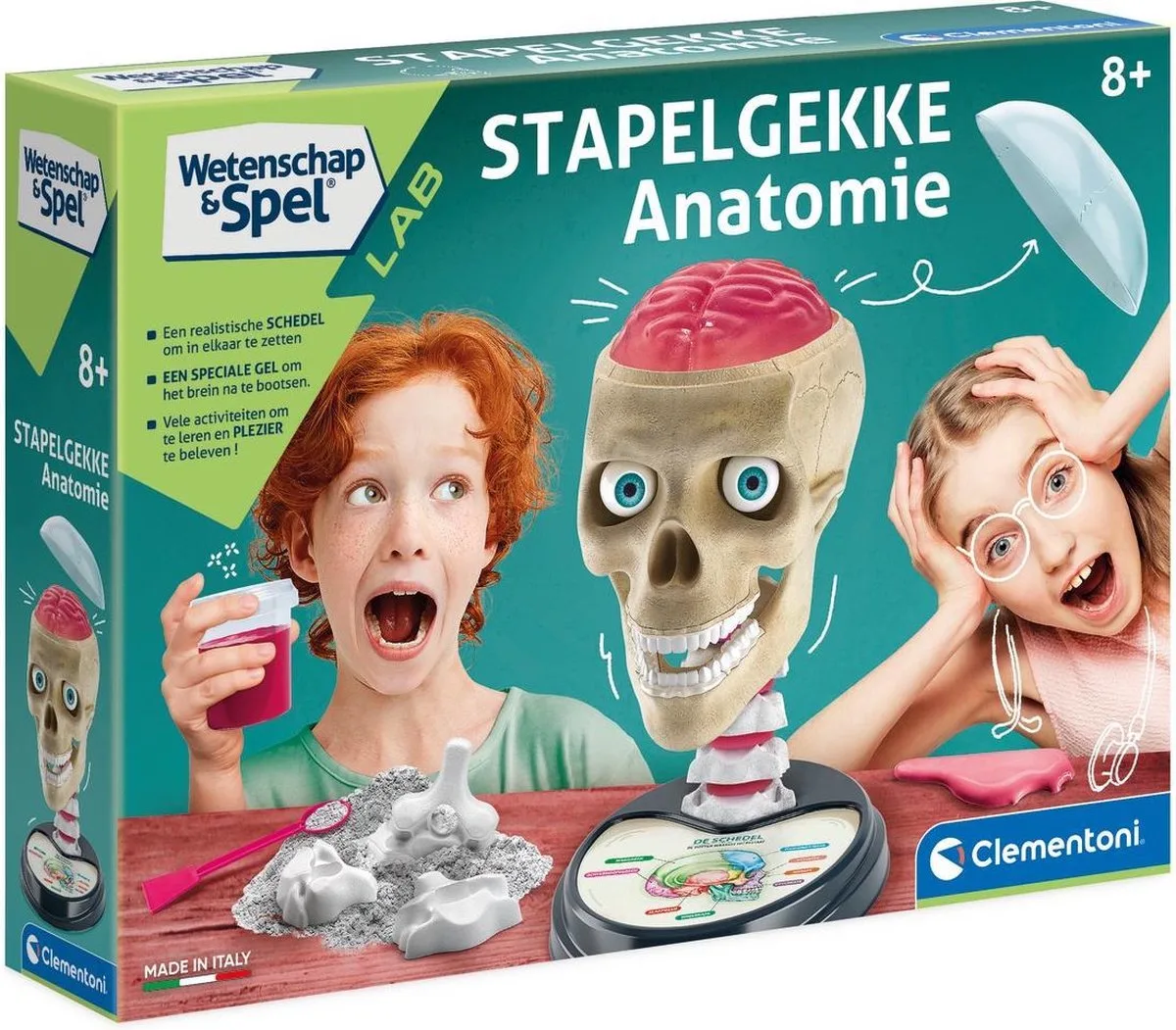 Wetenschap & Spel - Stapelgekke Anatomie - Wetenschapsdoos - Wetenschapslab Clementoni - Vanaf 8 jaar van Clementoni in Multi Kleur – productfoto