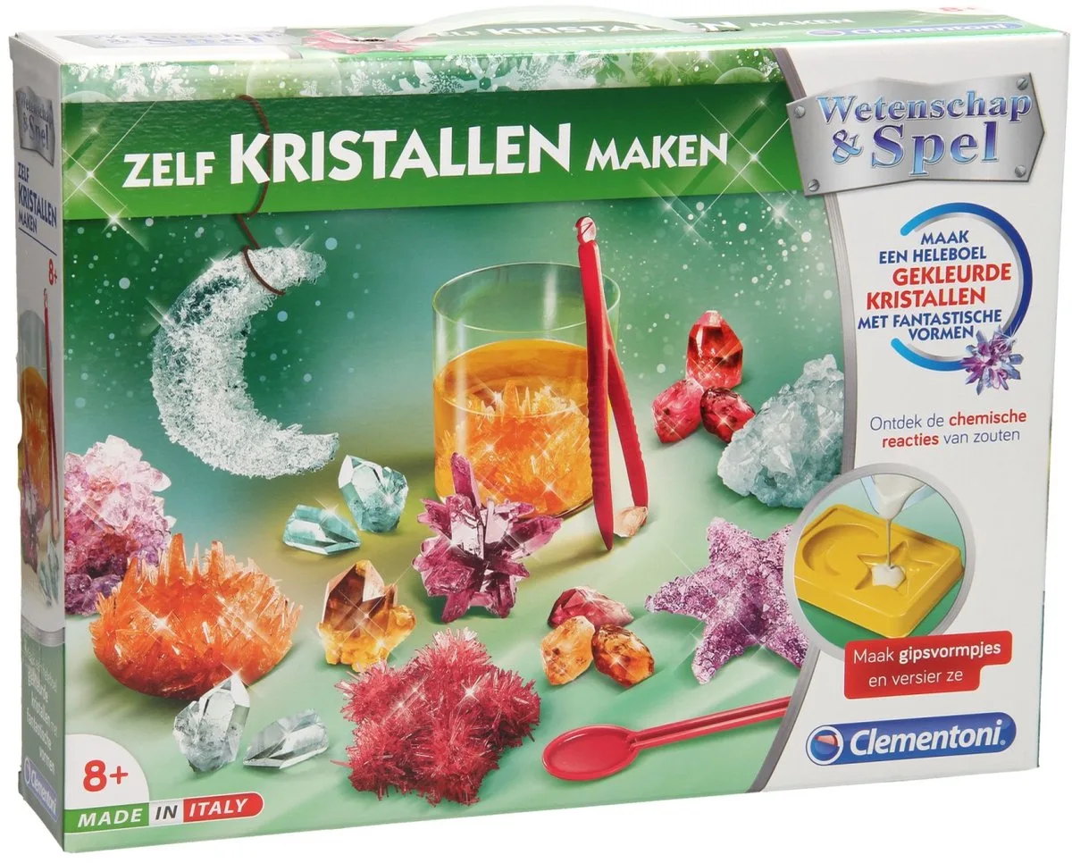 Wetenschap & Spel - Zelf Kristallen Maken - Experimenteerdoos - Educatief Speelgoed 8+ Jaar från Clementoni i Multi Kleur – produktbild