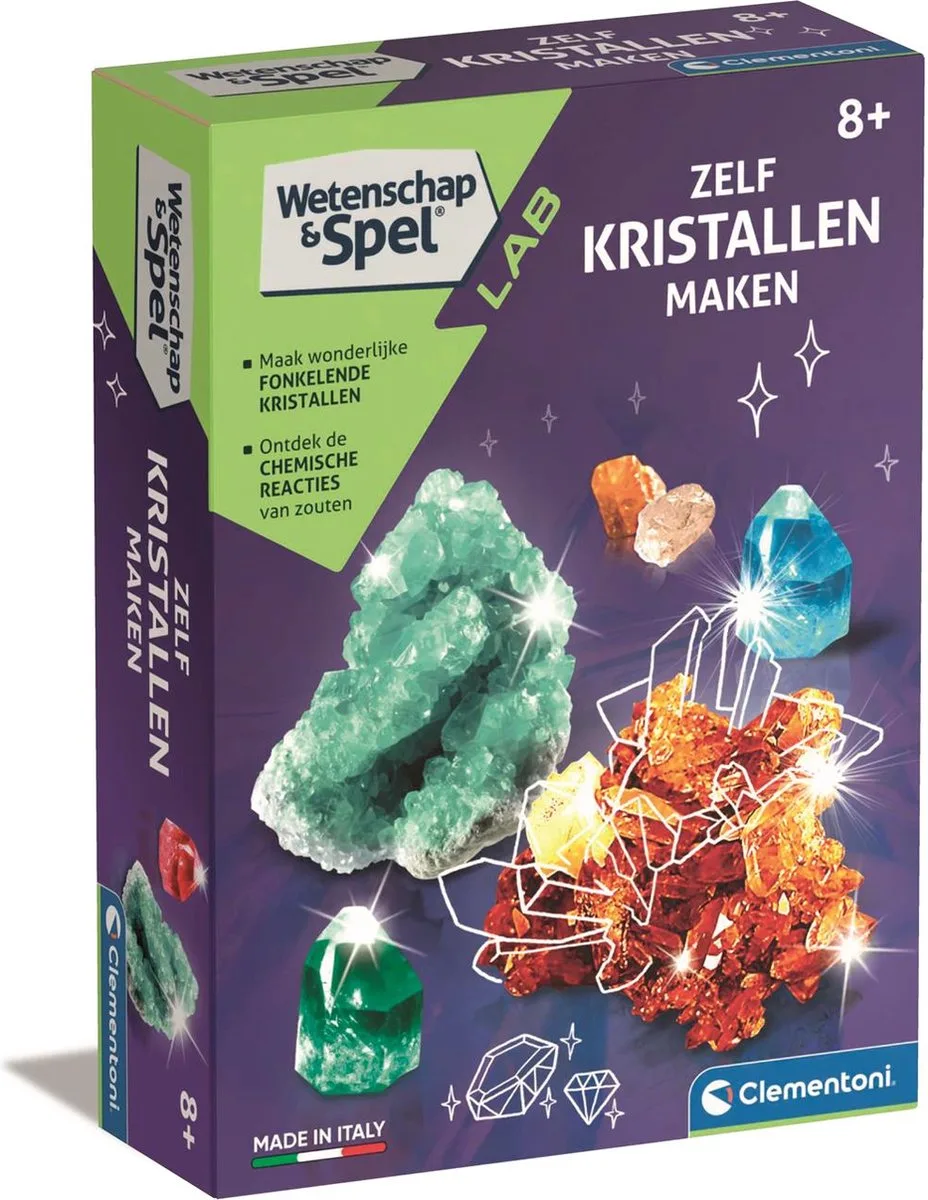 Wetenschap & Spel - Zelf Kristallen maken - STEM speelgoed - Vanaf 8 jaar från Clementoni i Flerfärgad – produktbild