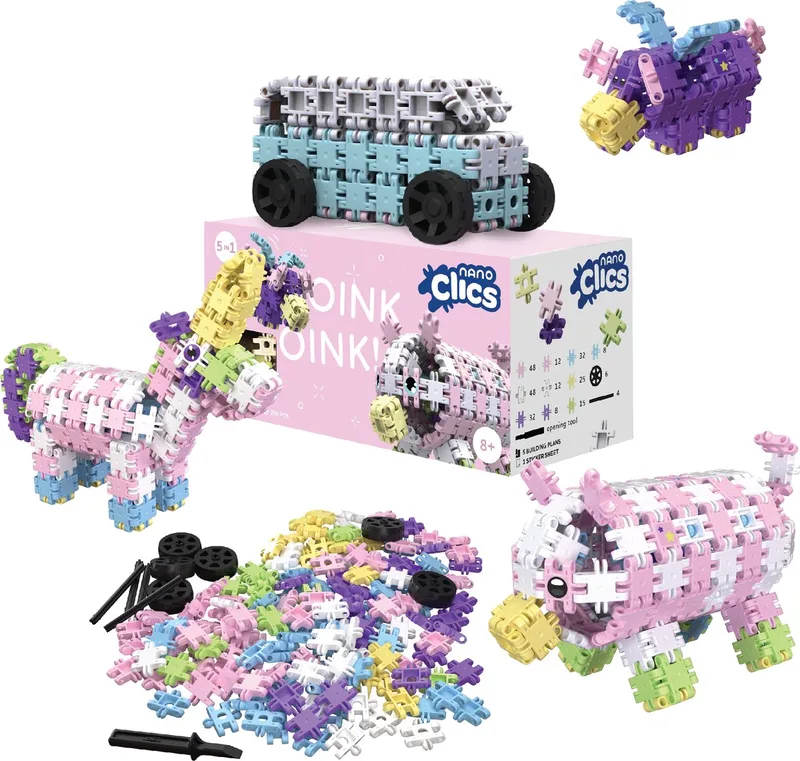 Nano Clics – Builders 250 Piece Set – 5 in 1 Bouwblokken – SPEELGOED Gemaakt Van 100% RECYCLED Plastic – Speelgoed 8, 9, 10, 11, 12 jaar – Constructie Speelgoed by Clics in Fantasy – product photo