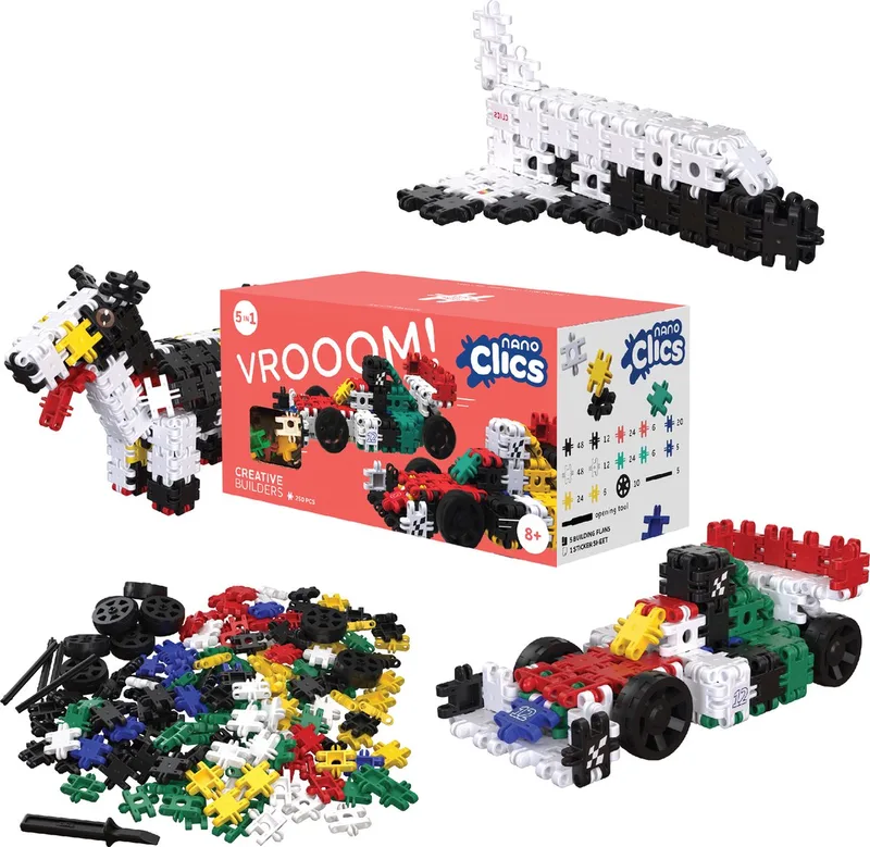 Nano Clics – Builders 250 Piece Set – 5 in 1 Bouwblokken – SPEELGOED Gemaakt Van 100% RECYCLED Plastic – Speelgoed 8, 9, 10, 11, 12 jaar – Constructie Speelgoed van Clics in Creative – productfoto