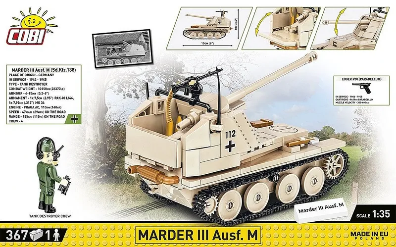 2282 Marder III Ausf.M (Sd.Kfz.138) fra COBI – miljøbillede 3 af 4