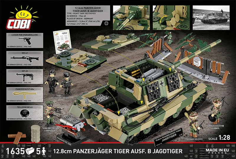 2673 12.8 cm Panzerjäger Tiger Ausf.B Jagdtiger - Limited Edition de COBI – photo d’ambiance 3 sur 4