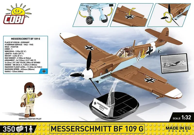 5761 Messerschmitt Bf 109 G fra COBI – miljøbillede 3 af 4