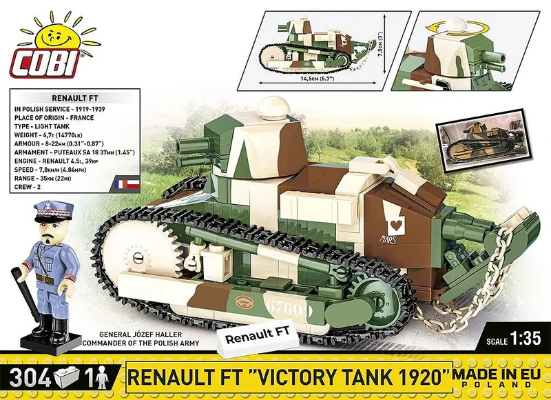 2992 Renault FT "Victory Tank 1920" fra COBI – miljøbillede 3 af 4