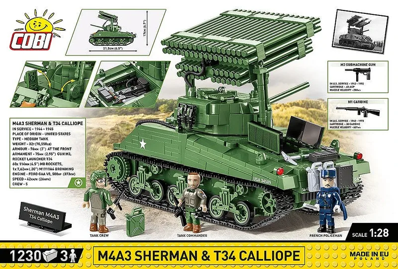 2569 M4A3 Sherman & T34 Calliope - Executive Editon fra COBI – miljøbillede 3 af 4