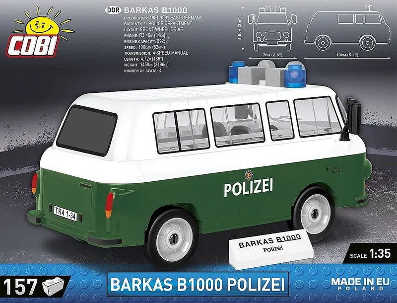 24596 Barkas B1000 Polizei fra COBI – miljøbillede 3 af 4