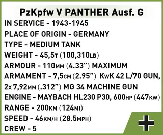 2713 PzKpfw V Panther Ausf. G fra COBI – produktbillede 4 af 4