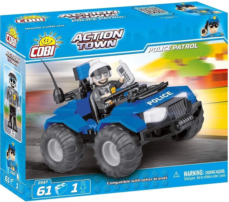 Action Town 1547 - ATV Police Patrol by COBI in Blauw – product photo