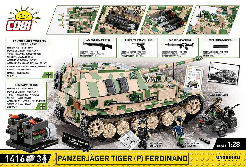 2581 Panzerjäger Tiger (P) Ferdinand - Limited Edition de COBI – photo d’ambiance 4 sur 4