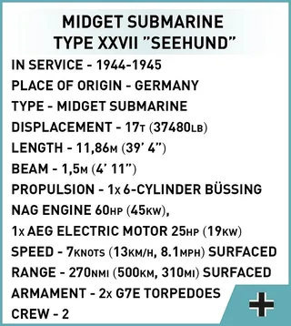 4846 U-Boat XXVII Seehund by COBI – product photo 4 of 4