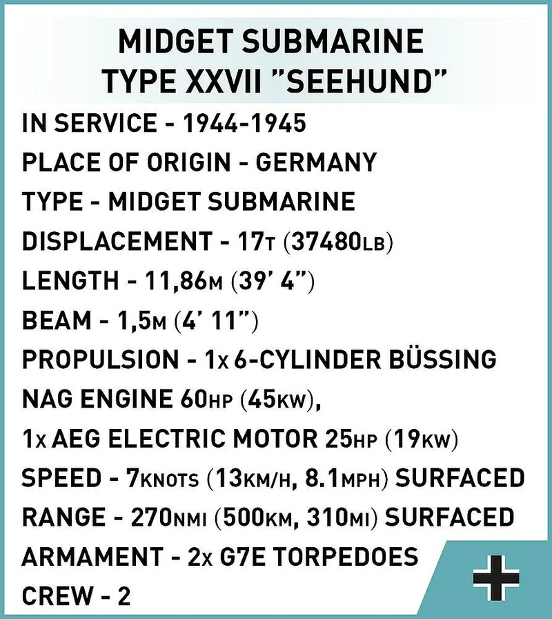 4846 U-Boat XXVII Seehund by COBI – product photo 4 of 4