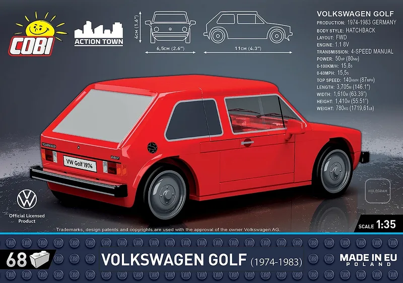 24613 Volkswagen Golf (1974-1983) från COBI – miljöbild 3 av 4