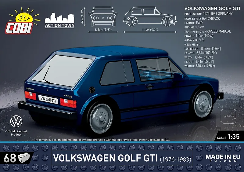 24615 Volkswagen Golf GTI (1976-1983) från COBI – miljöbild 3 av 4