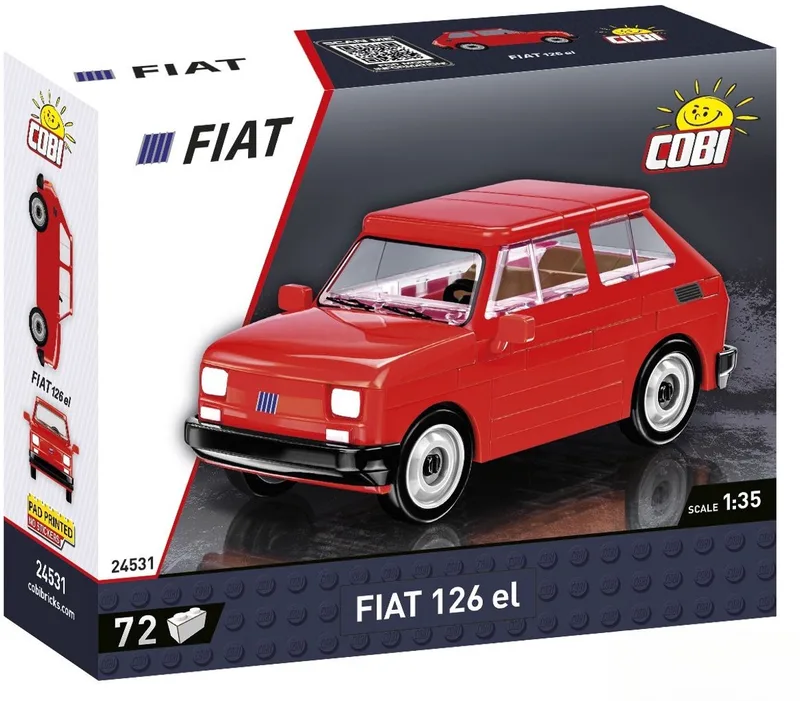 Youngtimer Bouwpakket Fiat 126el 1:35 71-delig 24531 by COBI in Rood – product photo