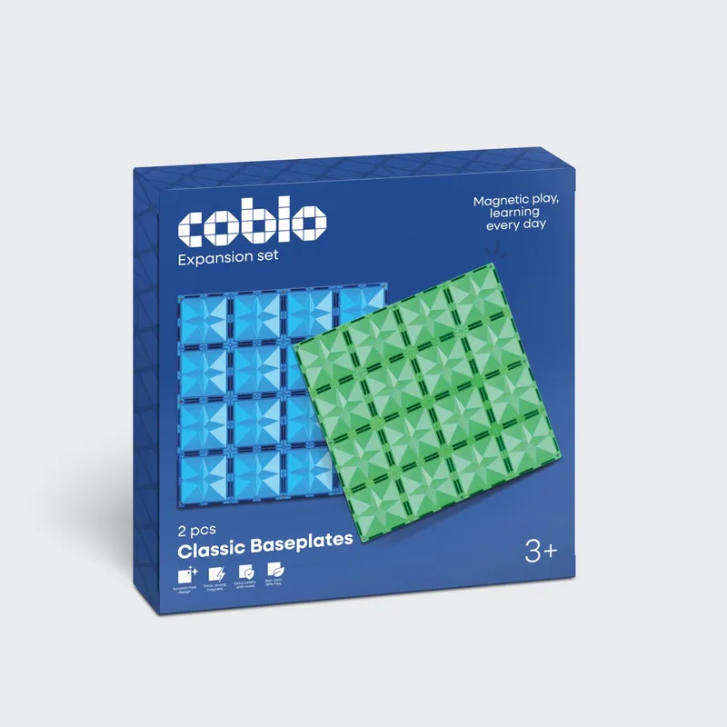 Magnetic Tiles – Classic Basisplaten 2 stuks – Uitbreiding voor Magnetische Tegels –Magnetisch speelgoed – Vanaf 3 jaar by Coblo in Multi Classic – product photo