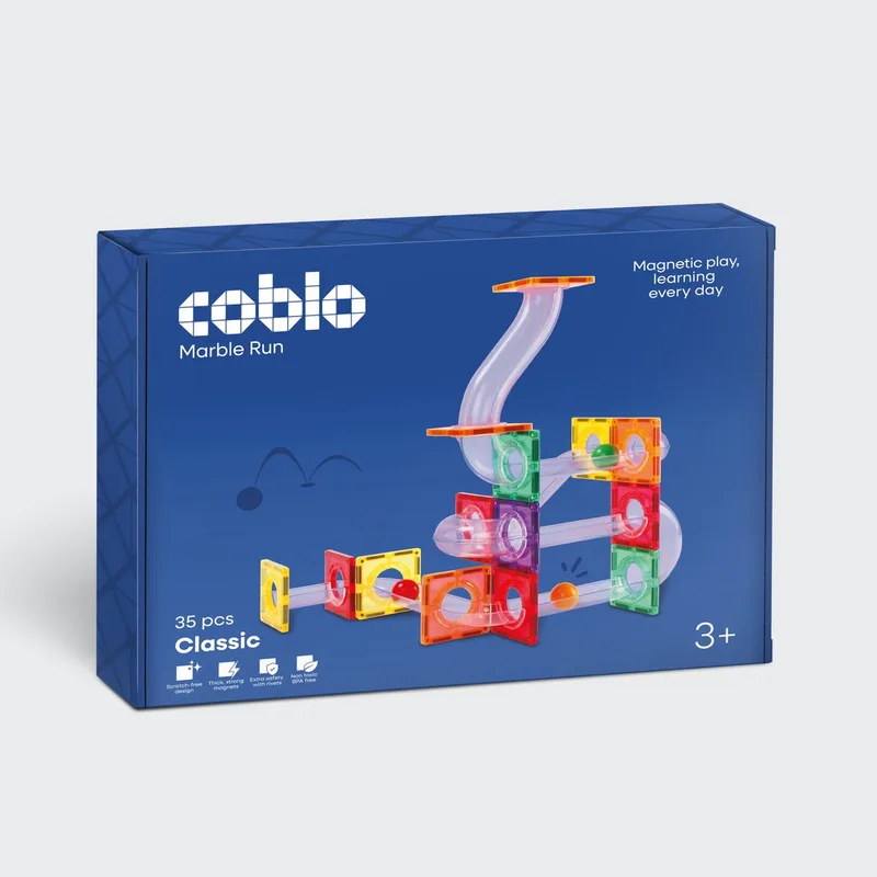 Magnetic Tiles Knikkerbaan – 35 stuks uitbreidingsset – Magnetische tegels – Knikkerbaan – Magnetisch speelgoed – Vanaf 3 jaar by Coblo in Classic – product photo