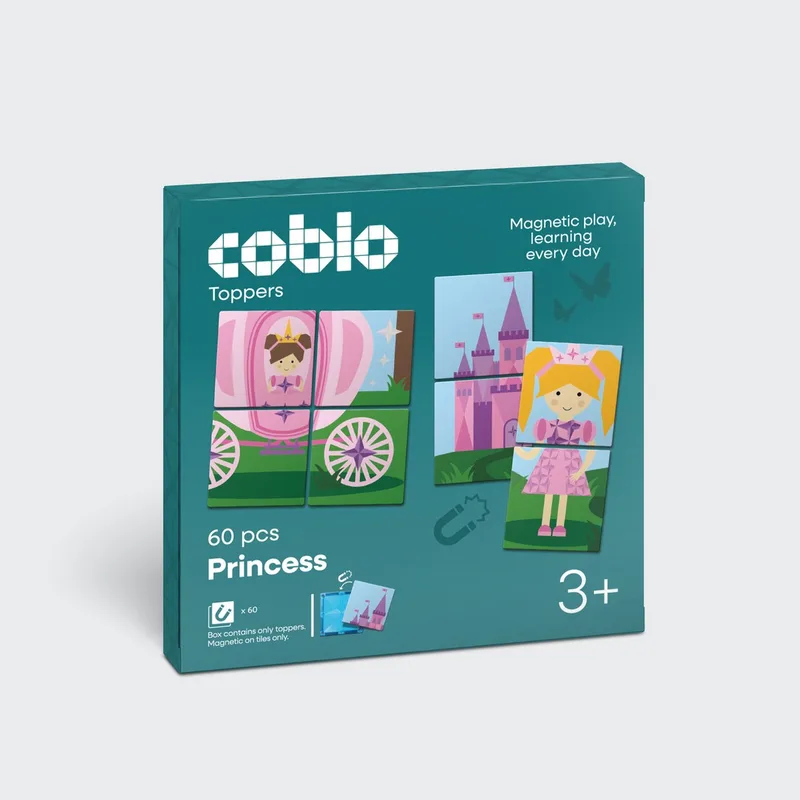 Magnetic Tiles Toppers – Prinsessen 60 stuks - Uitbreiding voor Magnetische tegels – Magnetisch speelgoed - Vanaf 3 jaar van Coblo in Meerkleurig – productfoto