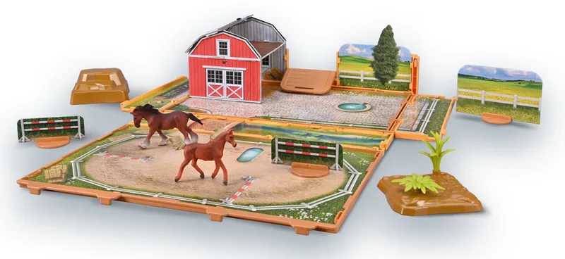 Dierenboek Speelset - Paarden - Miniatuur - Incl 2 Minifiguren fra Collecta – produktbillede
