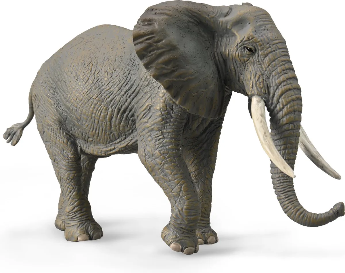 Figurine - Afrikaanse Olifant - (Xl) - Wilde Dieren - Handgeschilderd - Miniatuur van Collecta in Grijs – productfoto