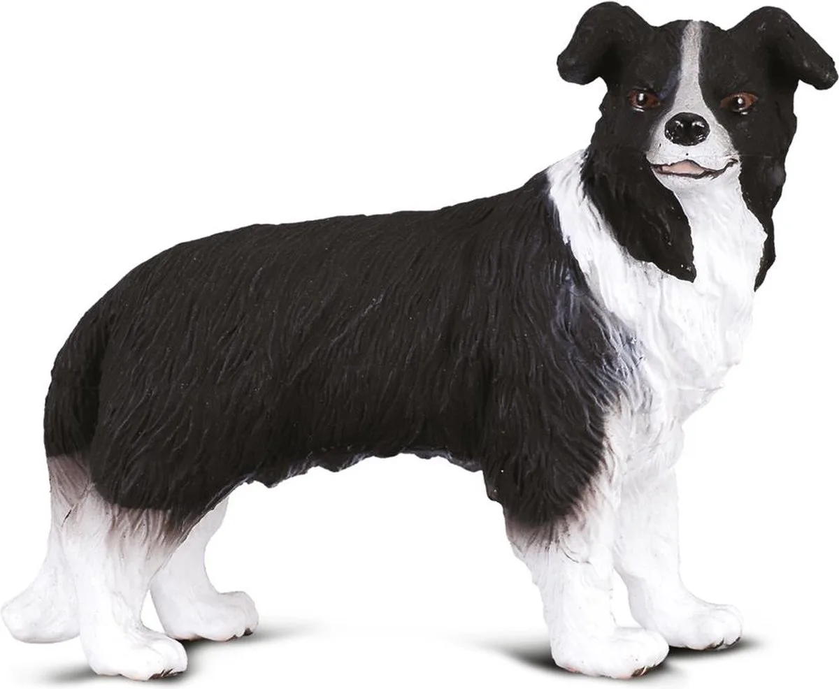 Figurine - Border Collie - (M) - Honden - Handgeschilderd - Miniatuur de Collecta en Noir – photo du produit