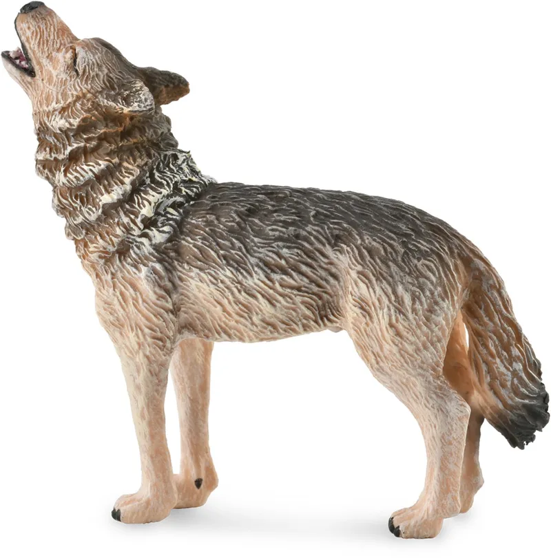 Figurine - Huilende Wolf - (M) - Wilde Dieren - Handgeschilderd - Miniatuur by Collecta in Brown – product photo