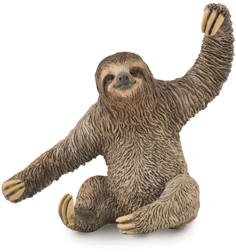 Figurine - Luiaard - (L) - Wilde Dieren - Handgeschilderd - Miniatuur de Collecta en Gris – photo du produit