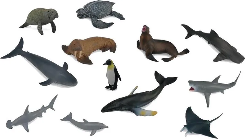 Figurine Mini Set - 12 Zeedieren - Zeedieren - Handgeschilderd - Miniatuur by Collecta in Multicolour – product photo