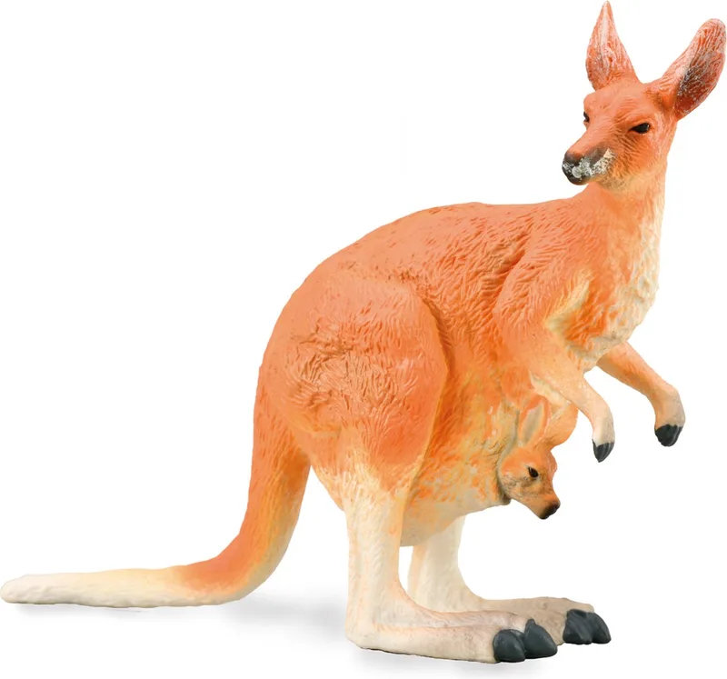 Figurine - Rode Kangoeroe - (L) - Wilde Dieren - Handgeschilderd - Miniatuur by Collecta in Red – product photo