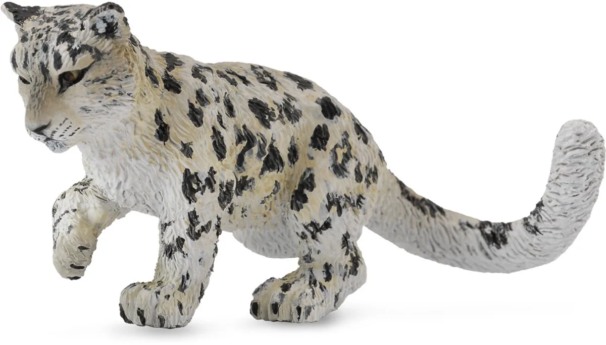 Figurine - Sneeuwpanterwelp - (M) - Wilde Dieren - Handgeschilderd - Miniatuur de Collecta en Gris – photo du produit