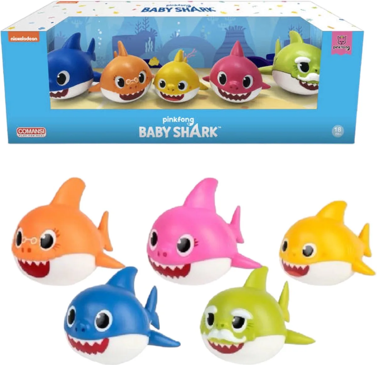 Baby Shark Gift Box Set Mini Figuur (5) Mini-Figuur de Comansi en Multicolore – photo du produit