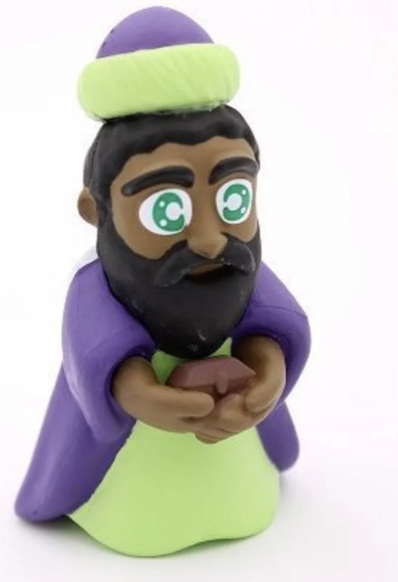 Balthasar - de 3 Koningen / wijzen Kerstfiguurtje 5,5cm van Comansi in Bruin – productfoto