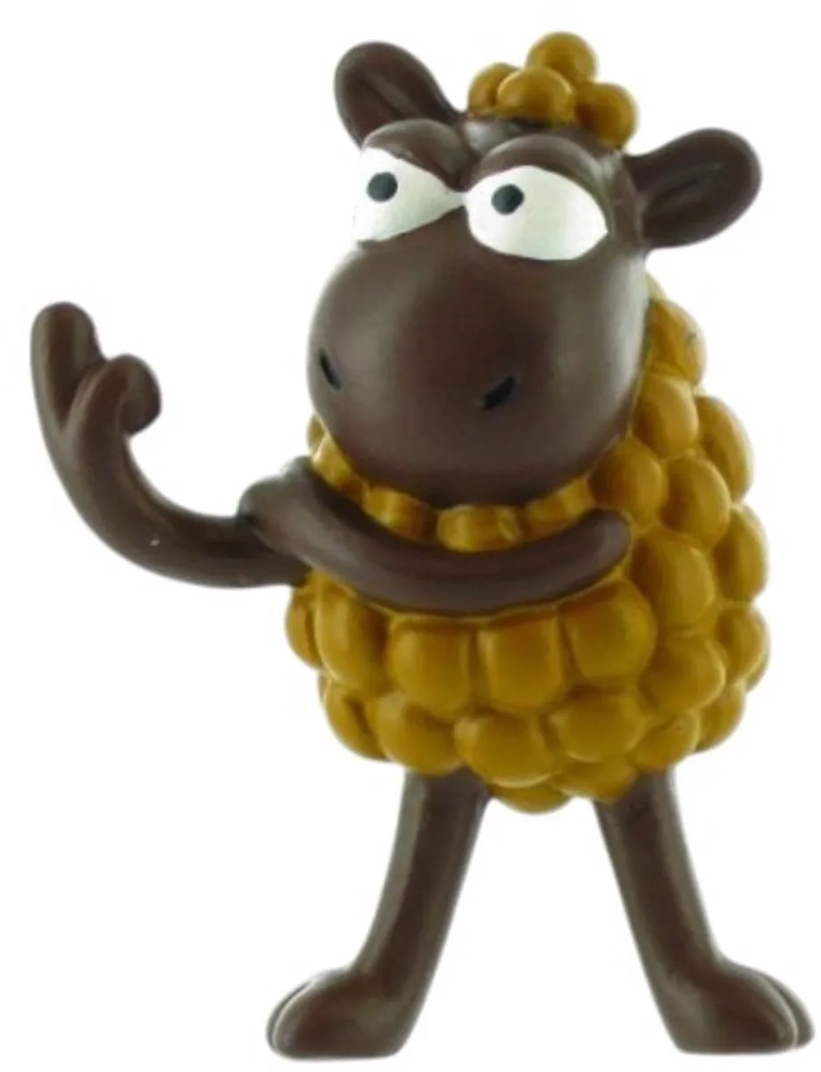 Beelorcia Beltza - Kukuxumusu Figuur schaap in power houding - 7 cm fra Comansi i Brun – produktbillede