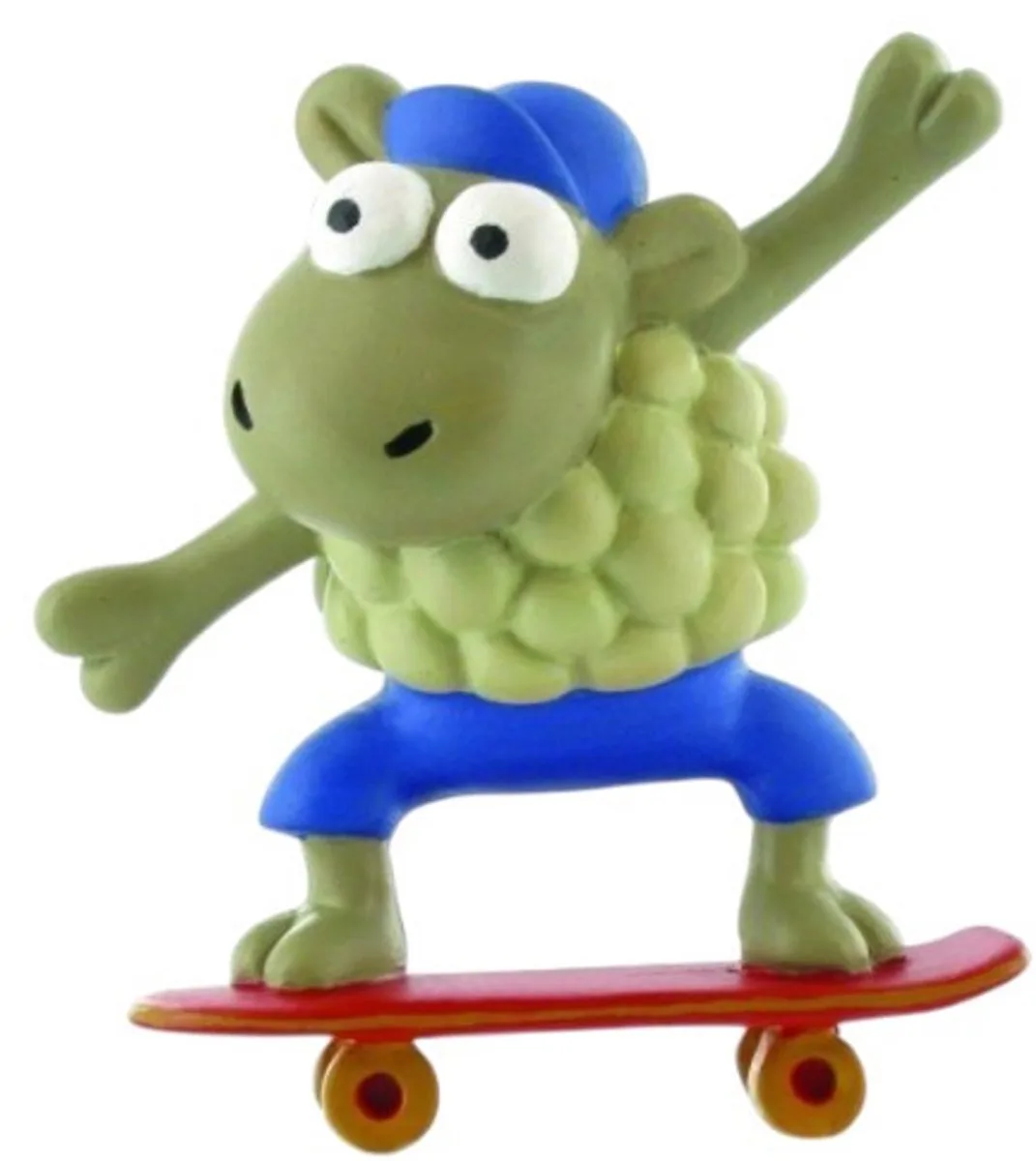 Beelorcia op Skateboard - Kukuxumusu schaap Figuur fra Comansi i Wit blauw – produktbillede