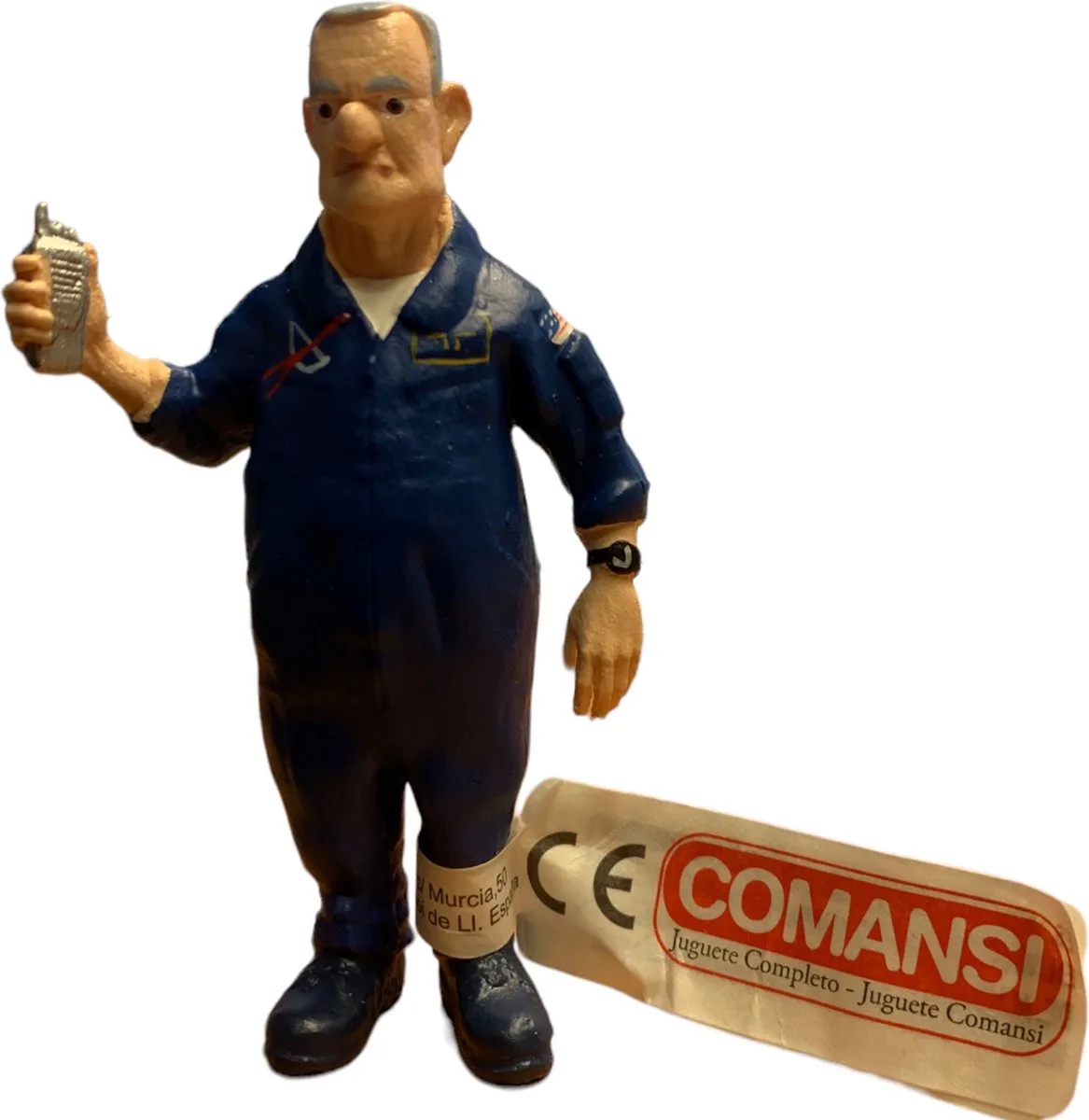 Capture the flag - Speelfiguur - Taarttopper - Space Astronaut - opa Frank Nasa - Met walkie talkie - 8 cm van Comansi in Blauw – productfoto
