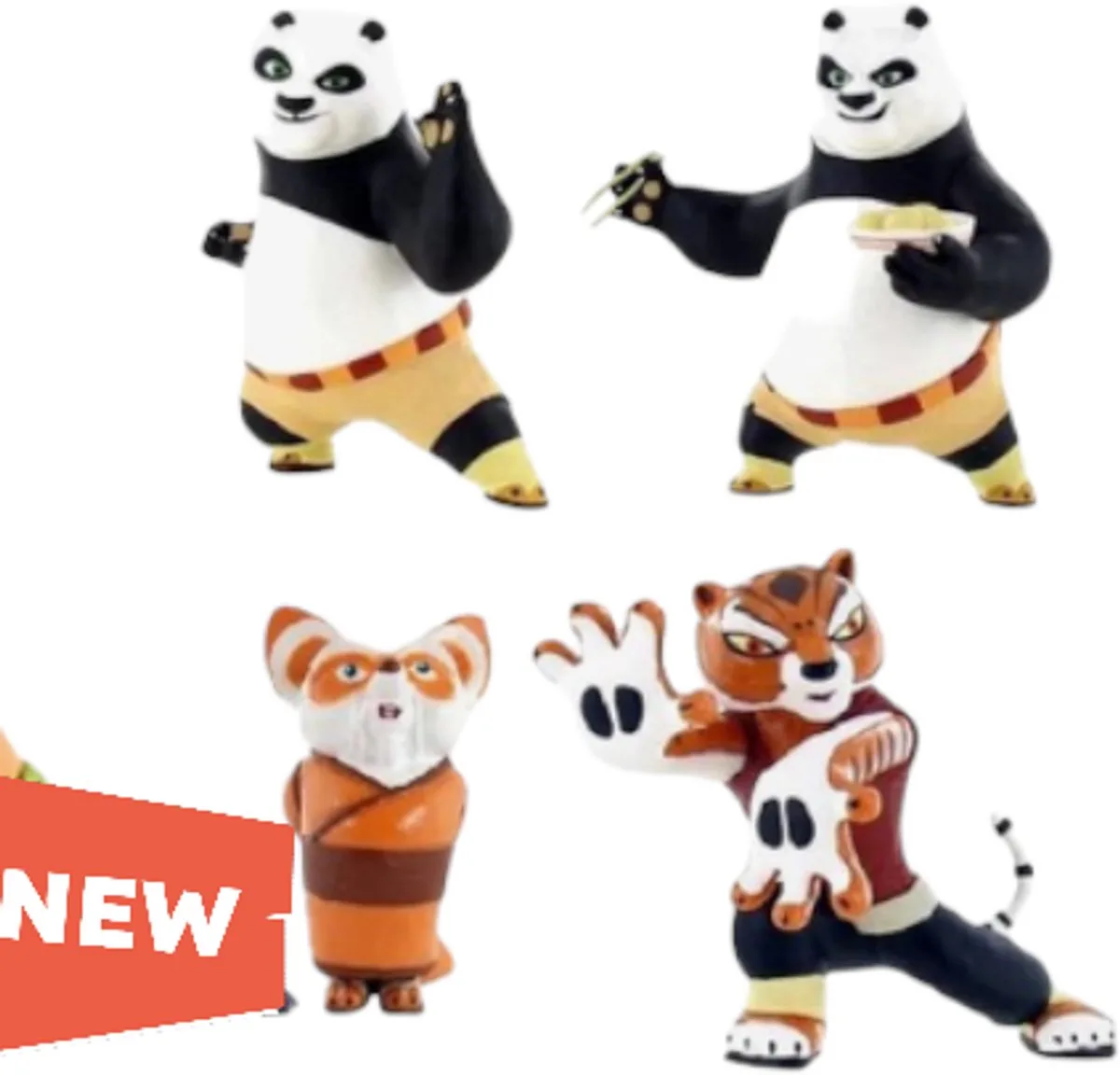 Kung Fu Panda - speelset 4 figuren - 9 cm - kunststof - Hard materiaal fra Comansi i Flerfarvet – produktbillede