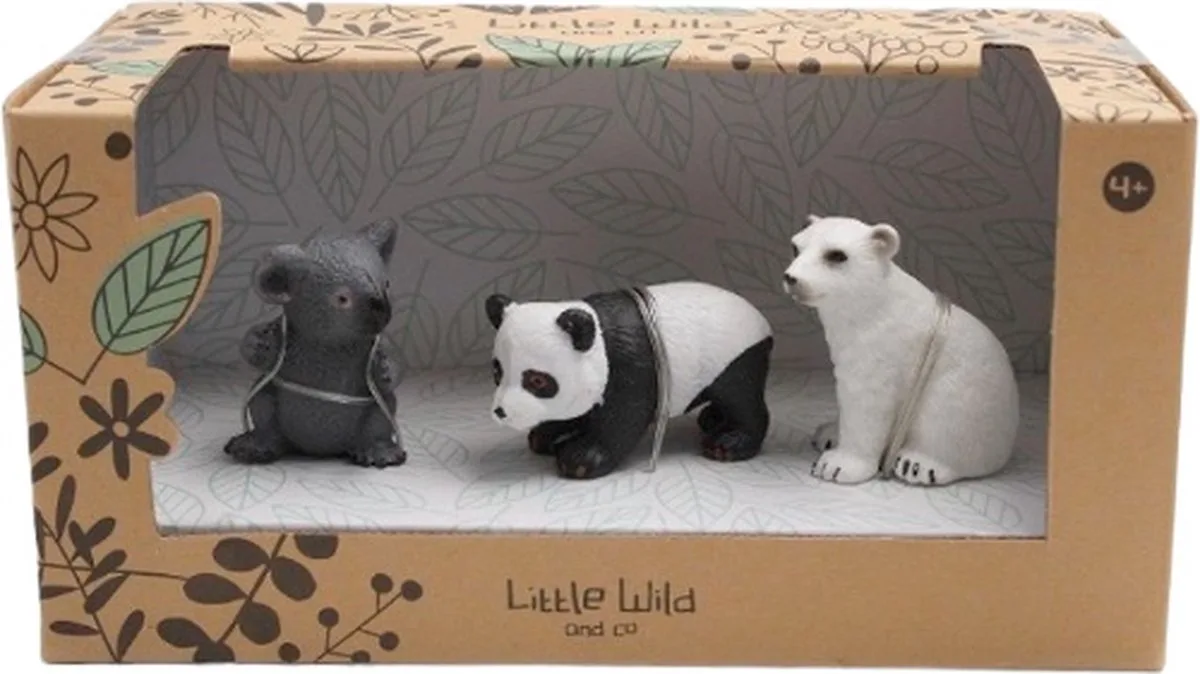 Little Wild and Co – Speelset Babydieren (IJsbeer, Koala & Panda) – 3 stuks – 3,5-5 cm – Comansi de Comansi en Set 2 – photo du produit