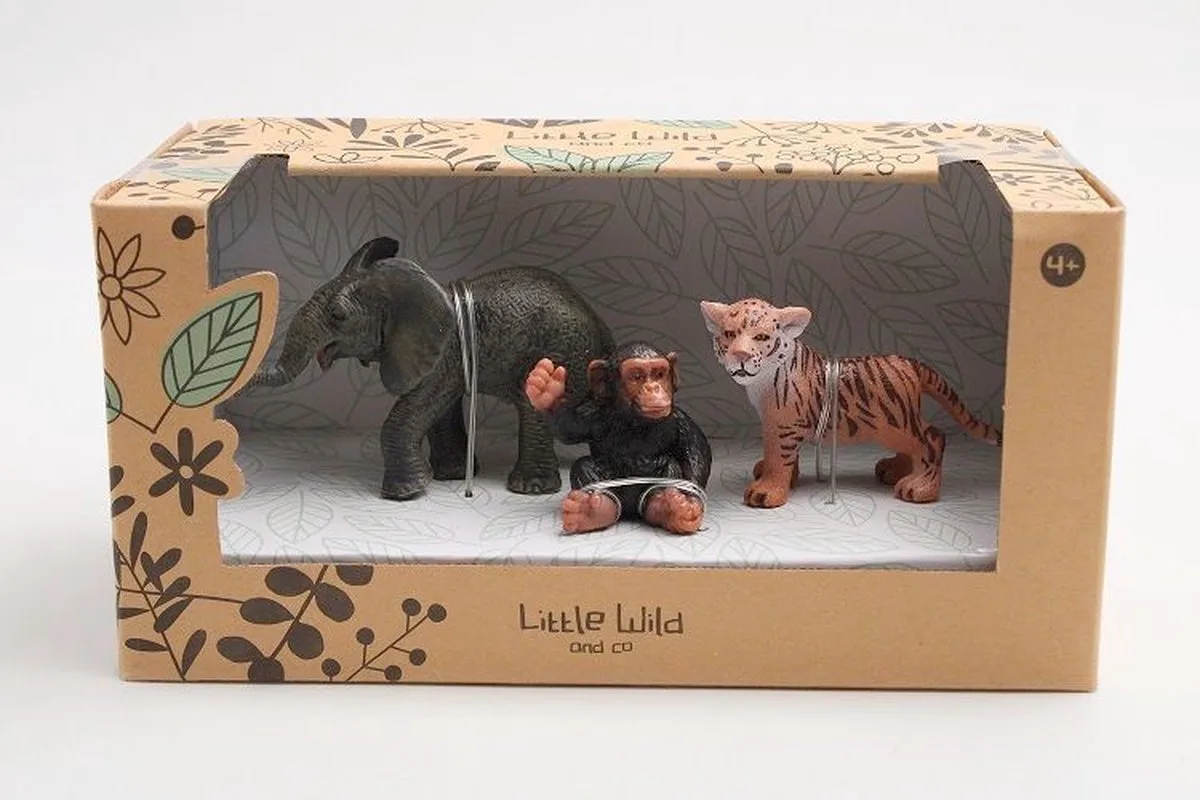Little wild and co - speelsetje 3 babydieren - kunststof - 3,5-5 cm fra Comansi i Set 1 – produktbillede