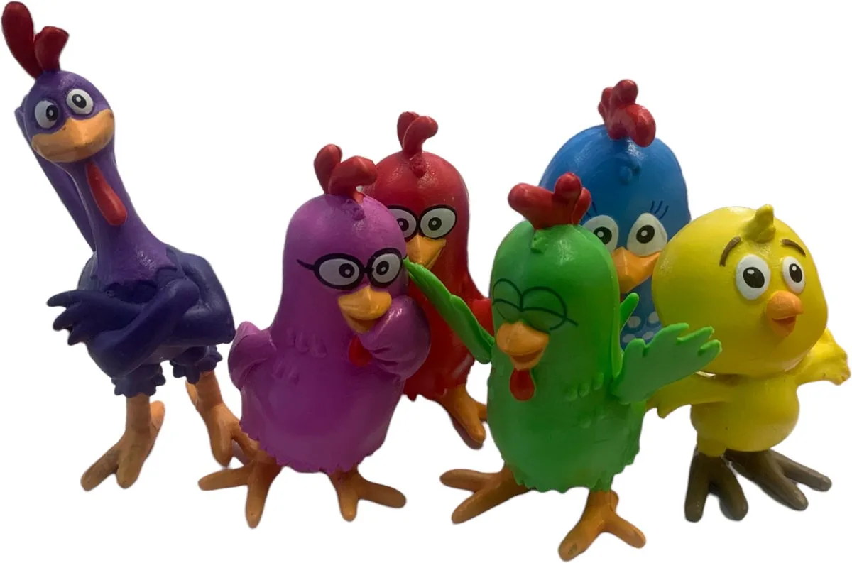 lottie dottie figuren 6 Stuks kippen van tv (6cm) de Comansi en Jaune – photo du produit