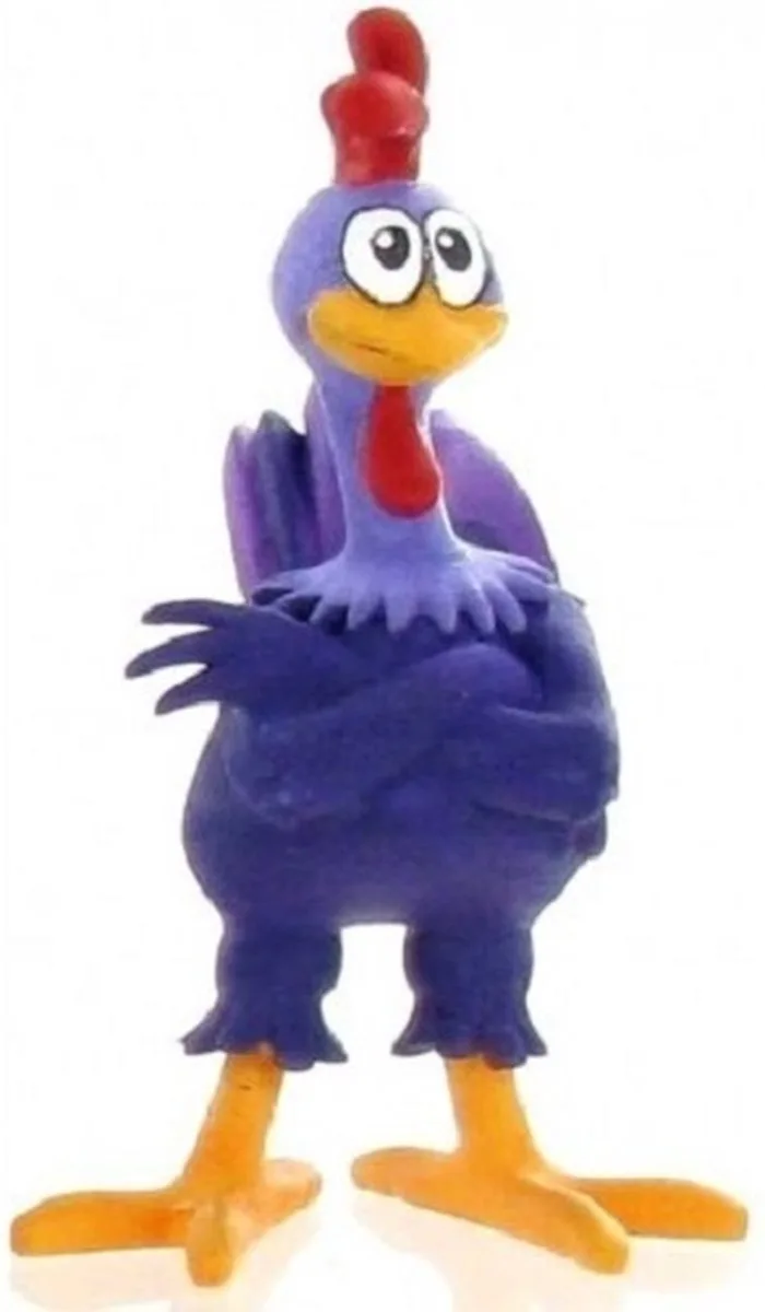 Lottie Dottie - Paarse vogel kip - haan - speelfiguur/taarttopper - 7 cm - kunststof by Comansi in Blue – product photo