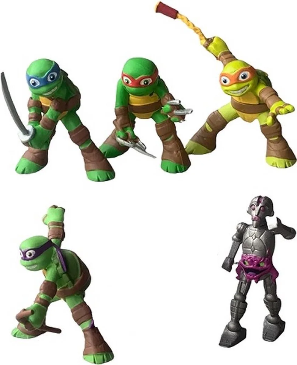 Ninja Turtles - speelset 5 figuren - 8 cm - kunststof van Comansi – productfoto
