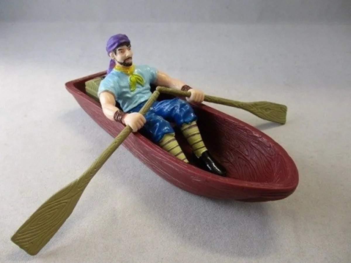 Piraat in boot - speelfiguurtje - 14 cm - Speelfiguurtje piraten sloep fra Comansi i Blå – produktbillede