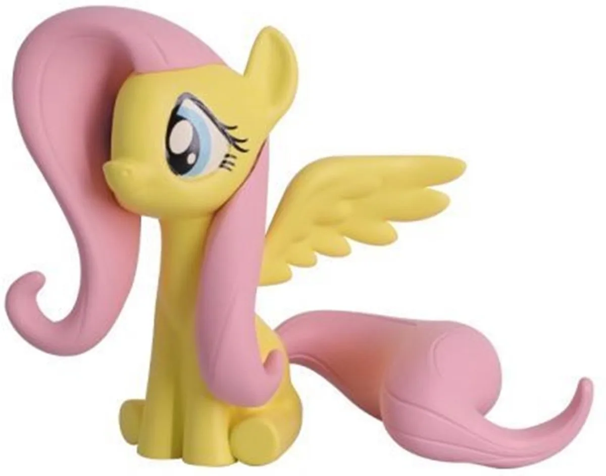 Speelfiguurtje - My Little Pony - Fluttershy - 7 cm - Kunststof by Comansi in Roze geel wit blauw – product photo