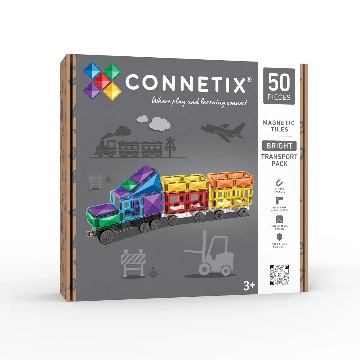 Bright Transport Pack 50 pc (CT-B2-00050-TR) de Connetix – photo du produit