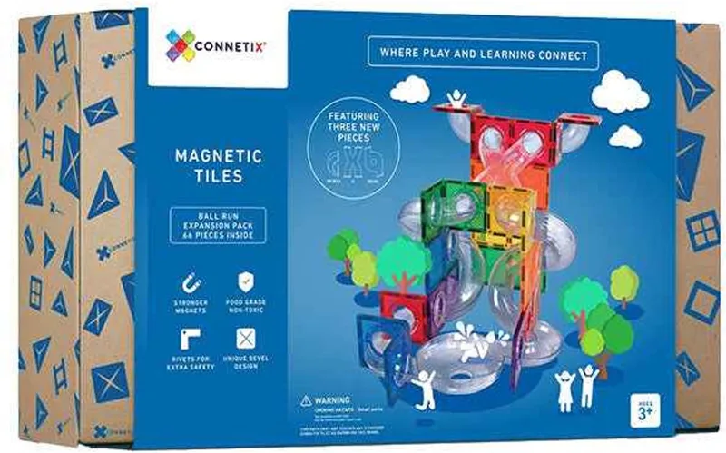 Magnetisch Tegels - Ball Run Pakket - 66 Stuks - Magnetisch Speelgoed de Connetix en Regenboog – photo du produit